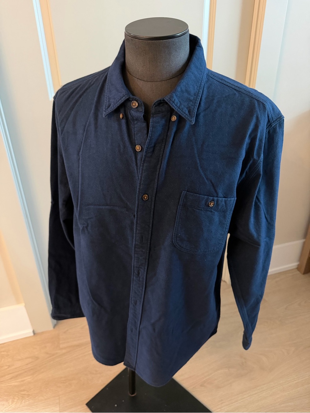 J. Crew Navy Long-Sleeve Casual Button-Down Shirt